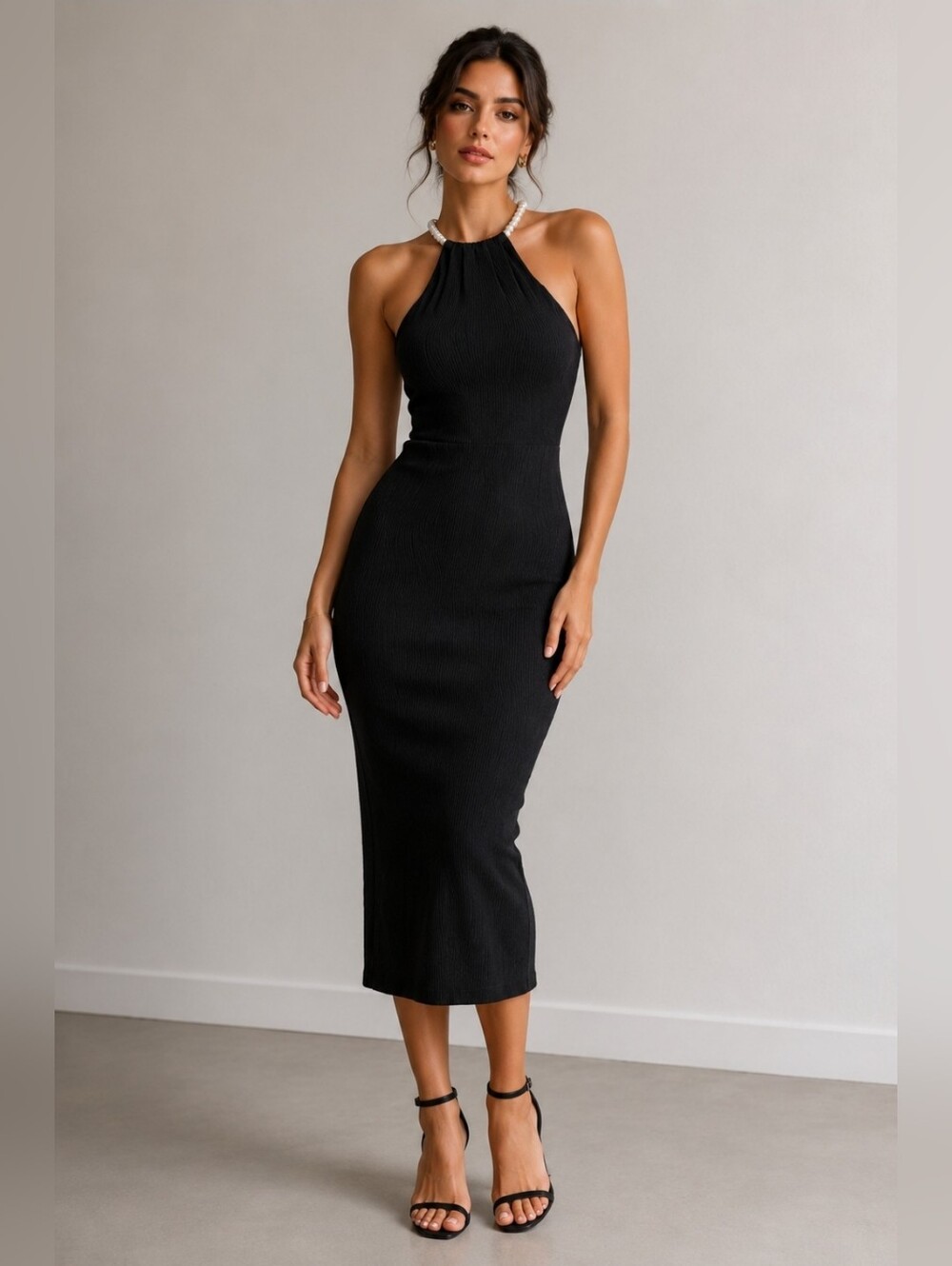 RIHOAS Black Strapless Dress